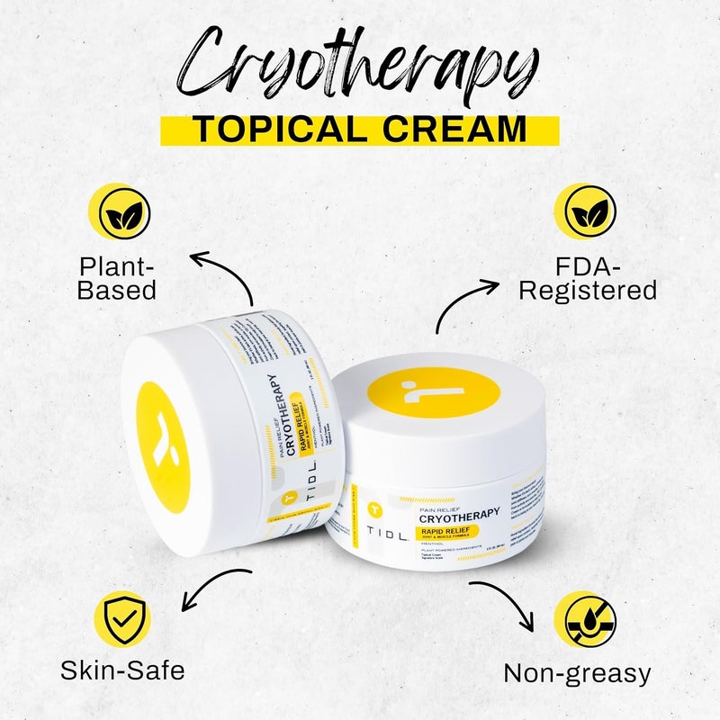 TDL Cryotherapy Pain Relief Cream, 3 Oz, Targeted Neck Pain, Joint & Muscle Pain Relief with Organic, Plant-Based Menthol, Instant Cooling for Sport & Post Workout Full Body Recovery - Image 3